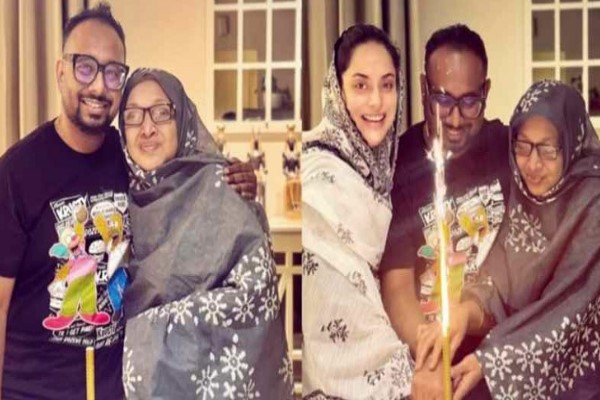 মা ও স্ত্রীকে নিয়ে কেক কাটলেন রাফি
