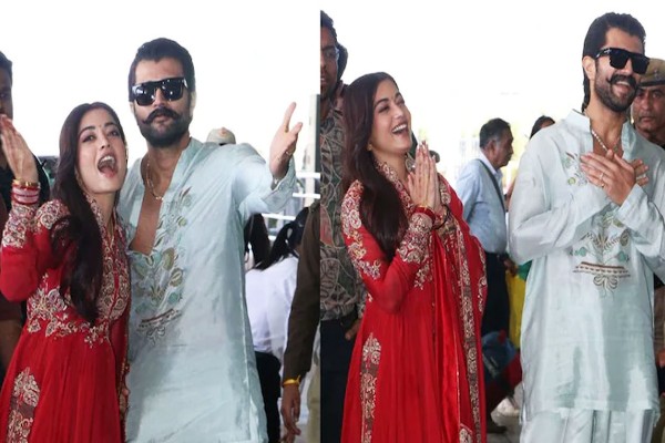 বিয়ের পর জনসমক্ষে বিজয়-রাশমিকা