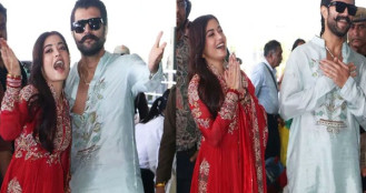 বিয়ের পর জনসমক্ষে বিজয়-রাশমিকা